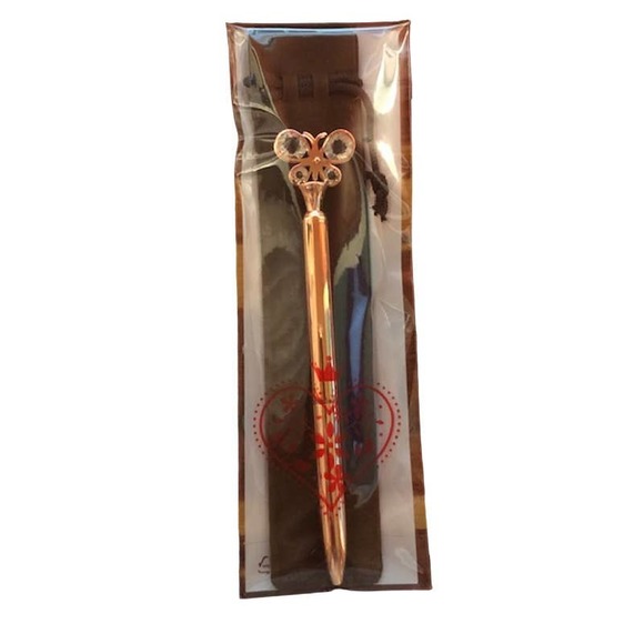 Rose Gold Crystal Butterfly Topped Ballpoint Pen~~NWOT - Picture 3 of 3